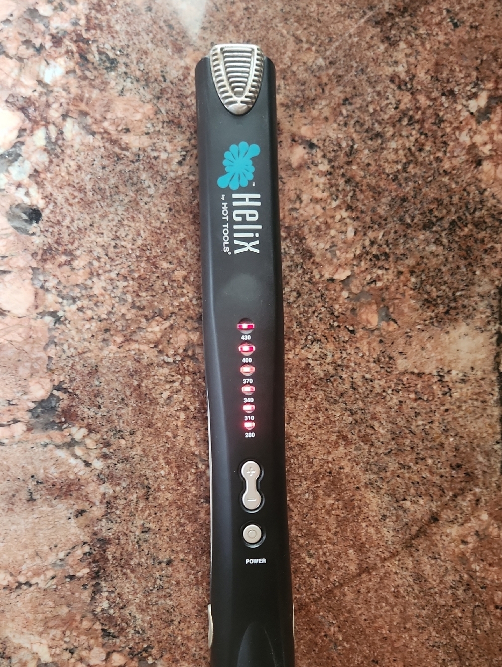 Helix Hot Tools Black Hair Straightener - Black with Teal Logo